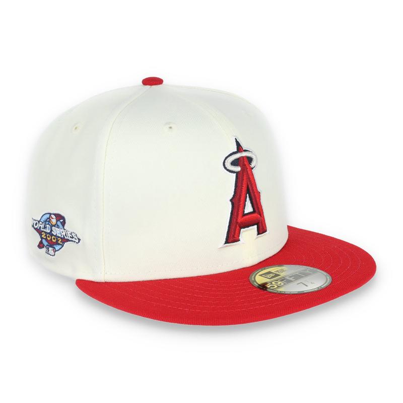 New Era Los Angeles Angels Throwback 2002 World Series Side Patch 59FIFTY Fitted Ivory Hat