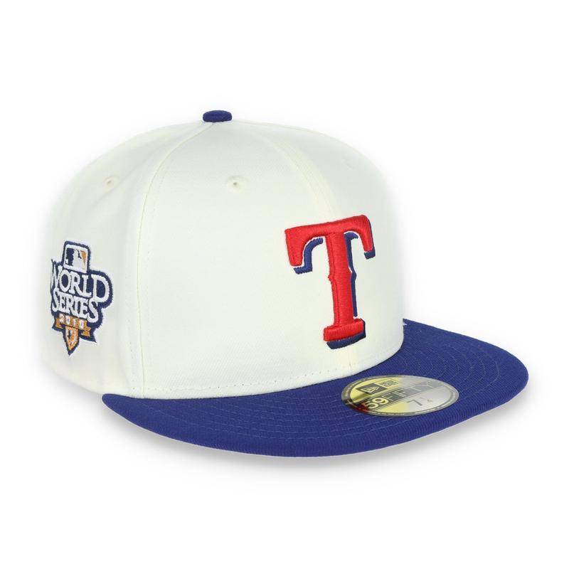 New Era Texas Rangers Throwback 2010 World Series Side Patch 59FIFTY Fitted Ivory Hat