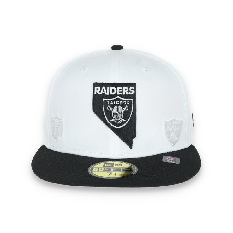 New Era Las Vegas Raiders State E1 59FIFTY Fitted Hat-White/Black