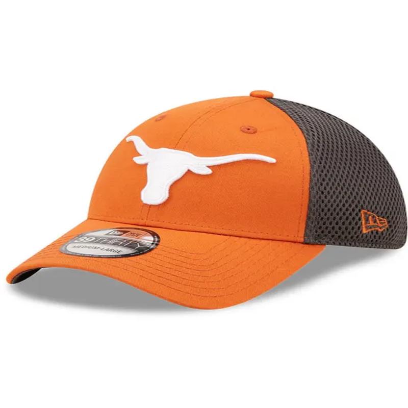 NEW ERA TEXAS LONGHORNS MENS BURNT ORANGE TEAM NEO 39THIRTY FLEX HAT