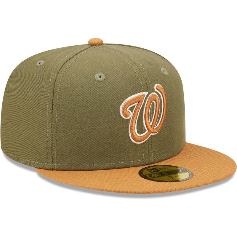 New Era Washington Nationals Two-Tone Color Pack 59FIFTY Fitted Hat-Olive/Brown