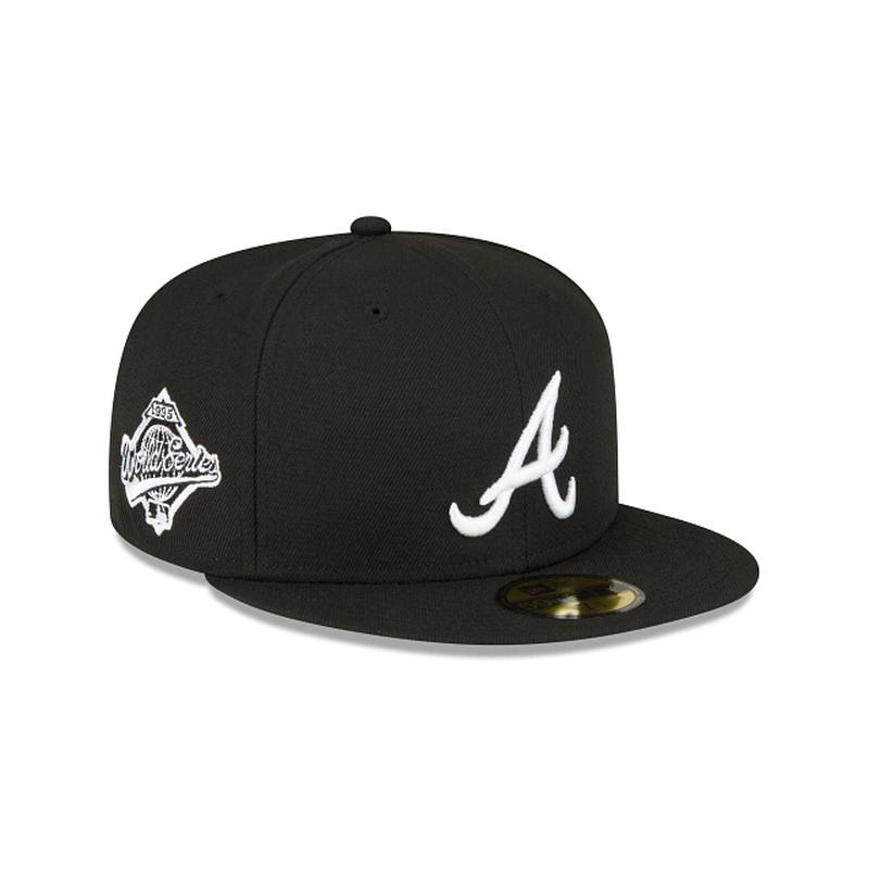 NEW ERA ATLANTA BRAVES 1995 WORLD SERIES SIDE PATCH 59FIFTY FITTED-BLACK/WHITE