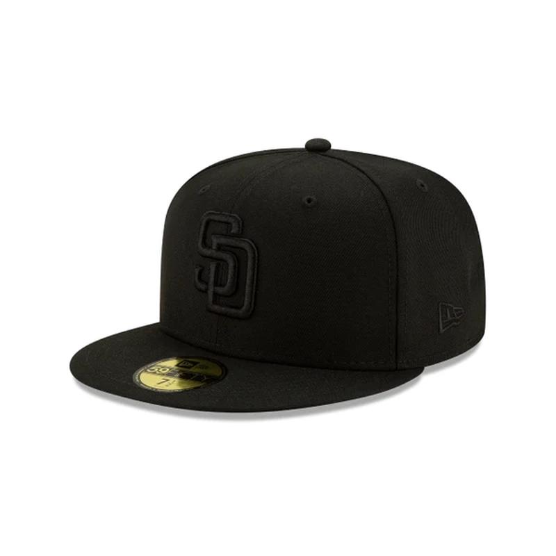 SAN DIEGO PADRES NEW ERA BASIC COLLECTION FITTED 59FIFTY-BLACK ON BLACK