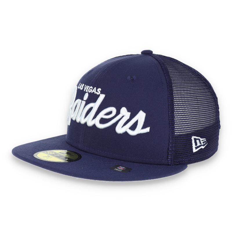 LAS VEGAS RAIDERS NEW ERA mesh script 59FIFTY FITTED-navy