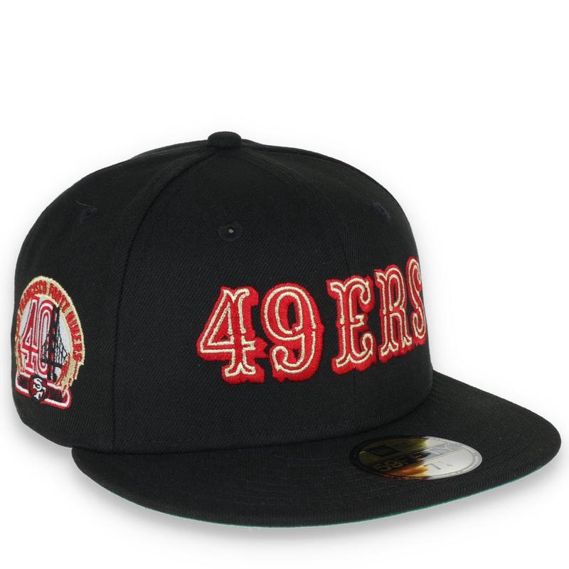 NEW ERA SAN FRANCISCO 49ERS 40TH ANNIVERSARY SIDE PATCH SCRIPT 59FIFTY FITTED HAT