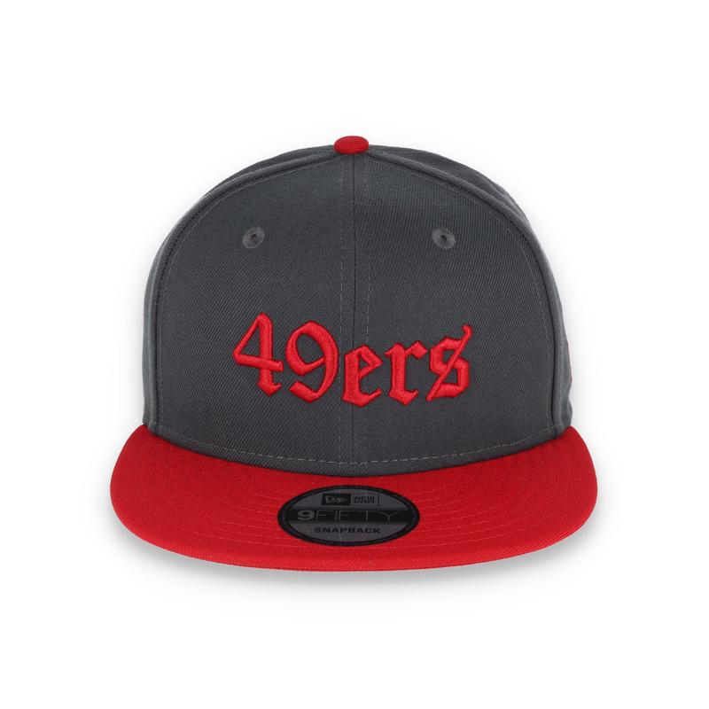 NEW ERA SAN FRANCISCO 49ERS GOTHIC SCRIPT NEW ERA 9FIFTY SNAPBACK-GREY/RED