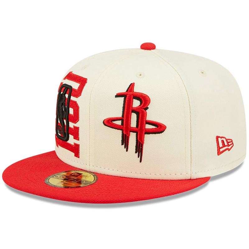 Houston Rockets New Era 2022 NBA Draft 59FIFTY Fitted Hat - Cream/Red
