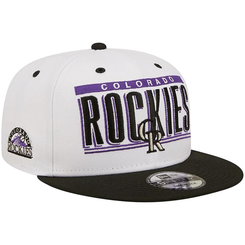 New Era Colorado Rockies Retro Title 9FIFTY Snapback Hat - White/Black