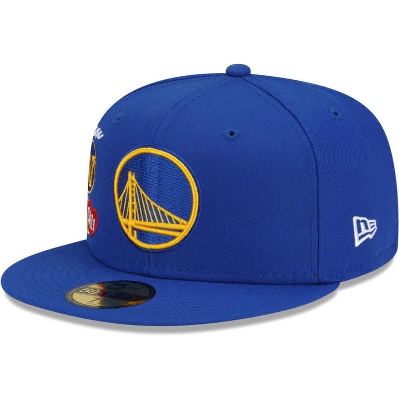 Golden State Warriors New Era Royal City Cluster 59FIFTY Fitted Hat- Blue