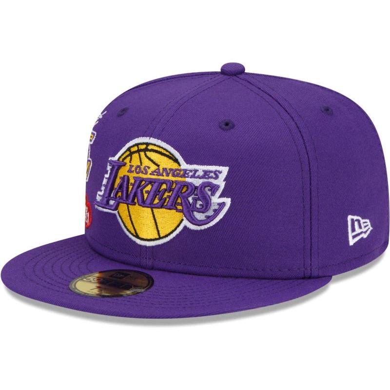 Los Angeles Lakers New Era Purple City Cluster 59FIFTY Fitted Hat- Purple