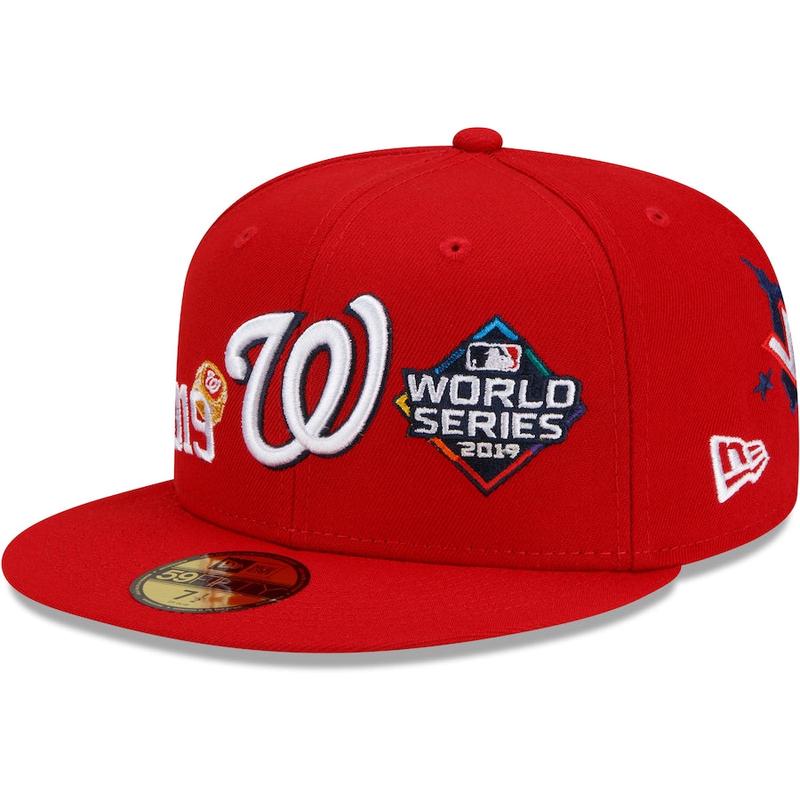 Washington Nationals New Era Red 2019 World Series Champions Count the Rings 59FIFTY Fitted Hat- Red