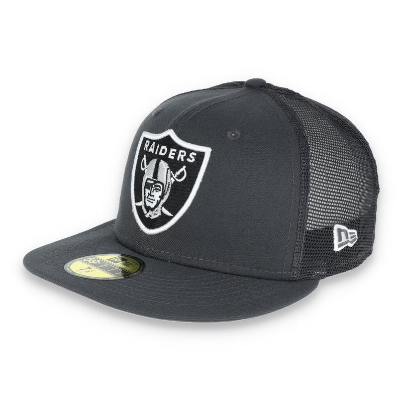 New Era Las Vegas Raiders Shield 59Fifty Fitted Hat-Grey/Mesh
