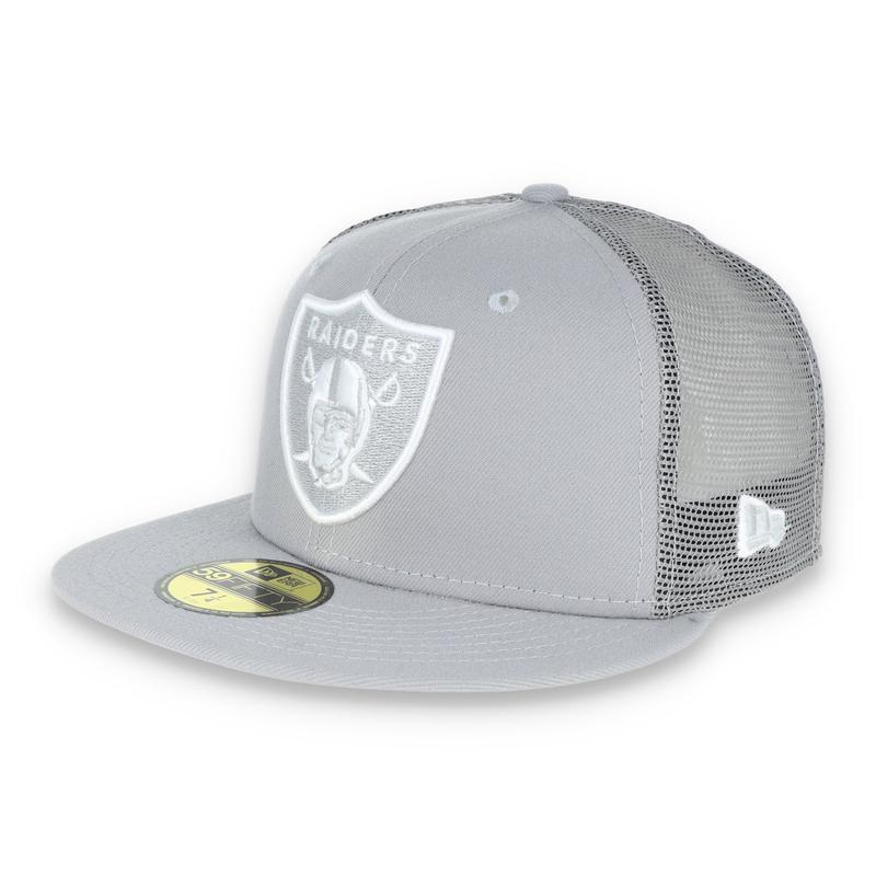 New Era Las Vegas Raiders Shield 59Fifty Fitted Script Hat-Grey/Mesh