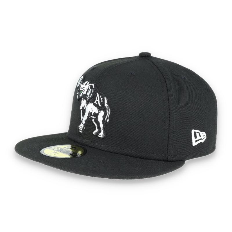 NEW ERA OAKLAND ATHLETICS 59FIFTY BLACK AND WHITE FITTED HAT