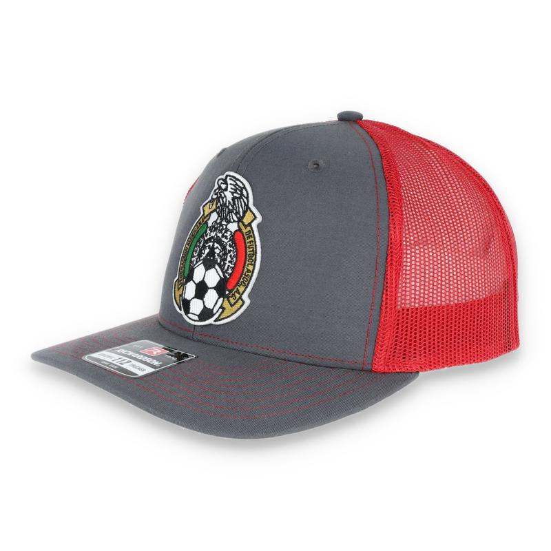 Mexico Snapback Trucker Cap -Charcoal/Red