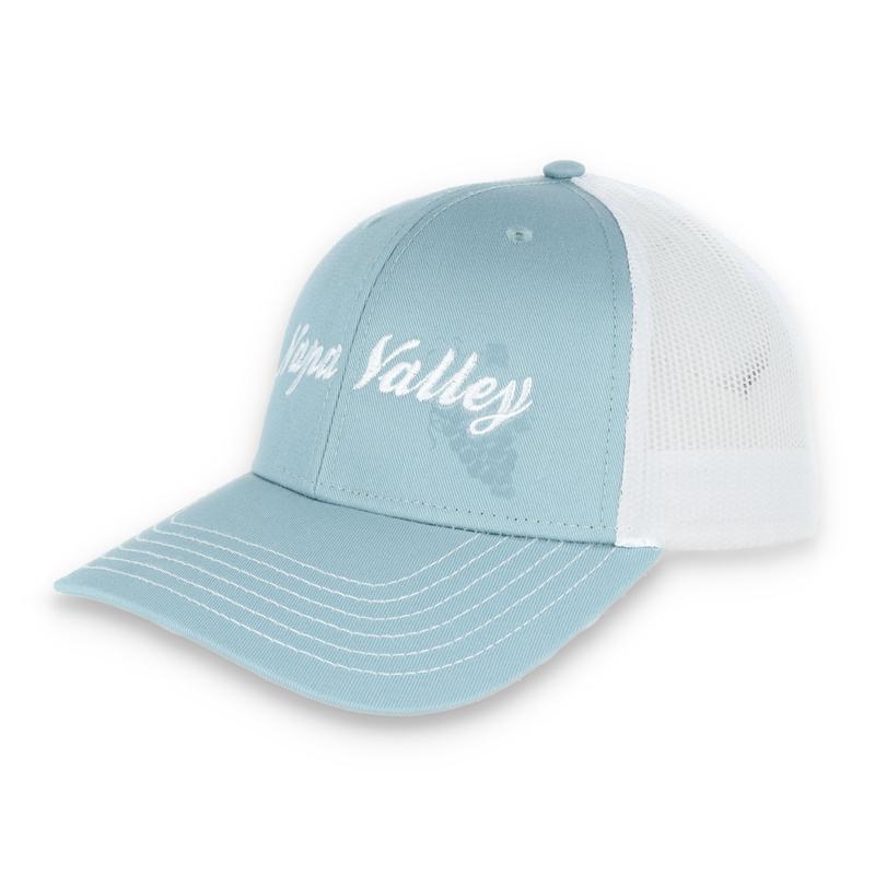 The Coliseum Napa Valley Modified Flat Bill Mesh Hat - Smoke Blue/White