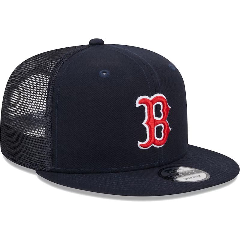 New Era Boston Red Sox Team Color 9FIFTY Trucker Snapback Hat-Navy