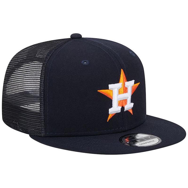 New Era Houston Astros Team Color 9FIFTY Trucker Snapback Hat-Navy