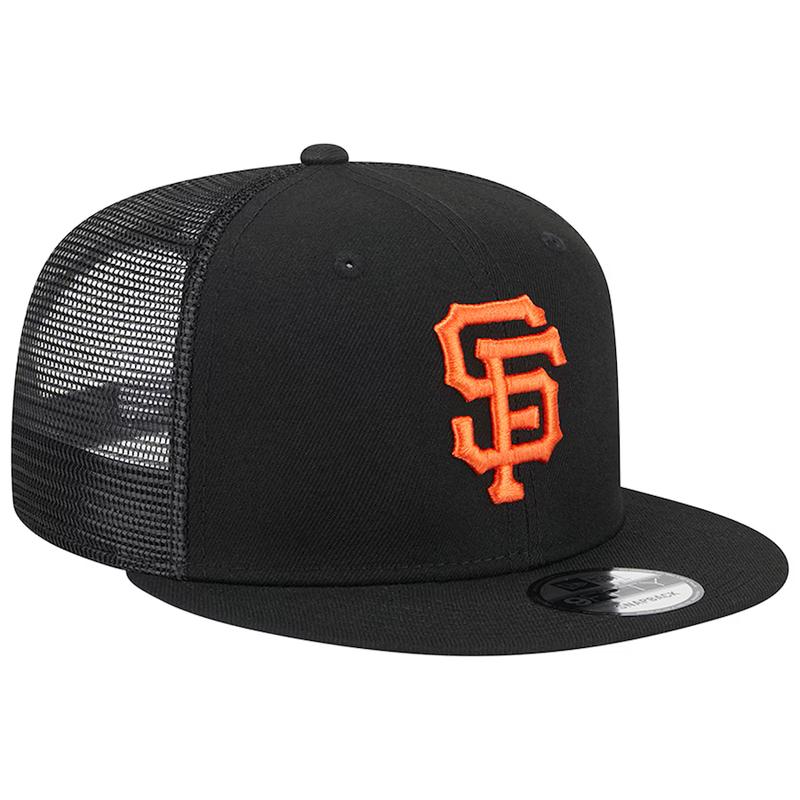 New Era San Francisco Giants Team Color 9FIFTY Trucker Snapback Hat-Black