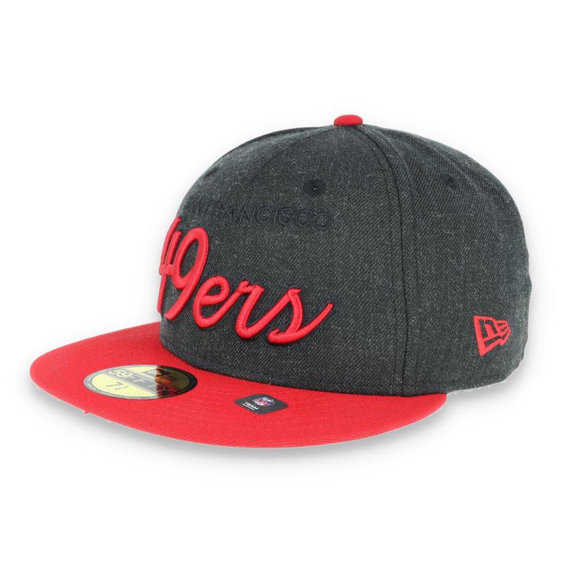 SAN FRANCISCO 49ERS NEW ERA 2T script 59FIFTY- heather blk/ red