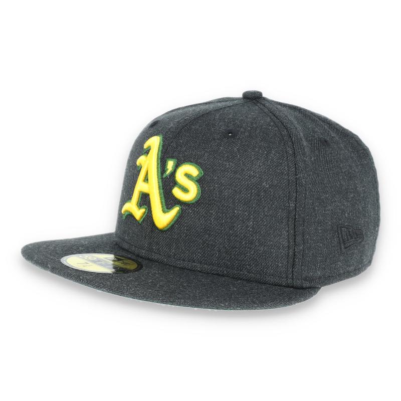 New Era 59Fifty Oakland Athletics CAP -BLACK HEATHER GOLD/ DARK GREEN