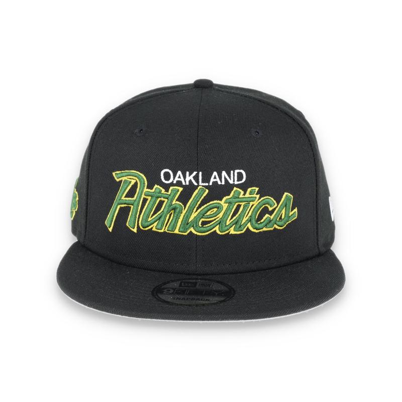Oakland Athletics New Era 9FIFTY OG Script Adjustable Snapback Hat-Black TMC