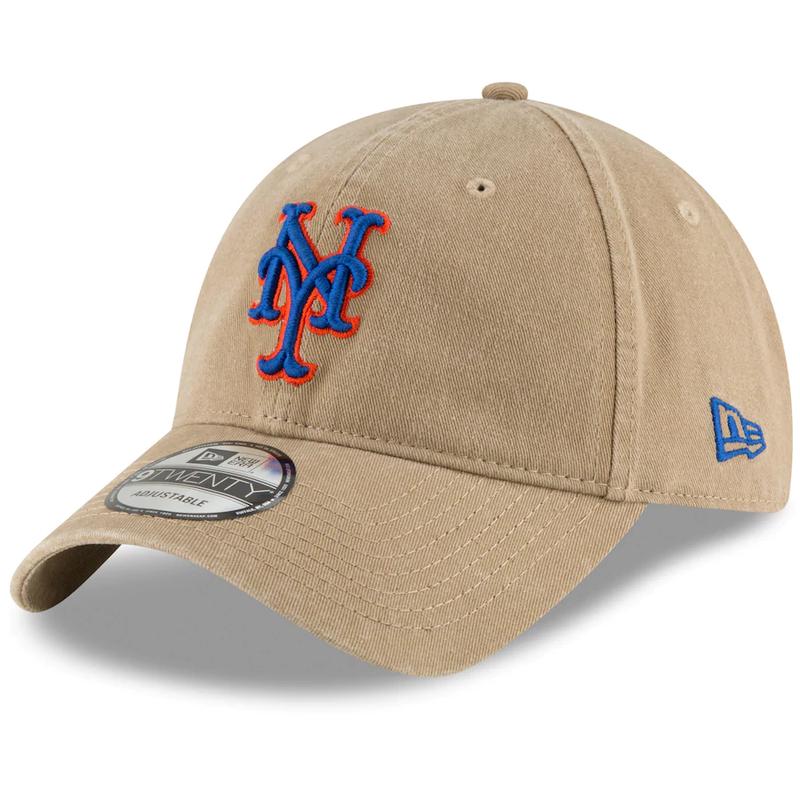 New York Mets New Era Khaki Core Classic Secondary 9TWENTY Adjustable Hat