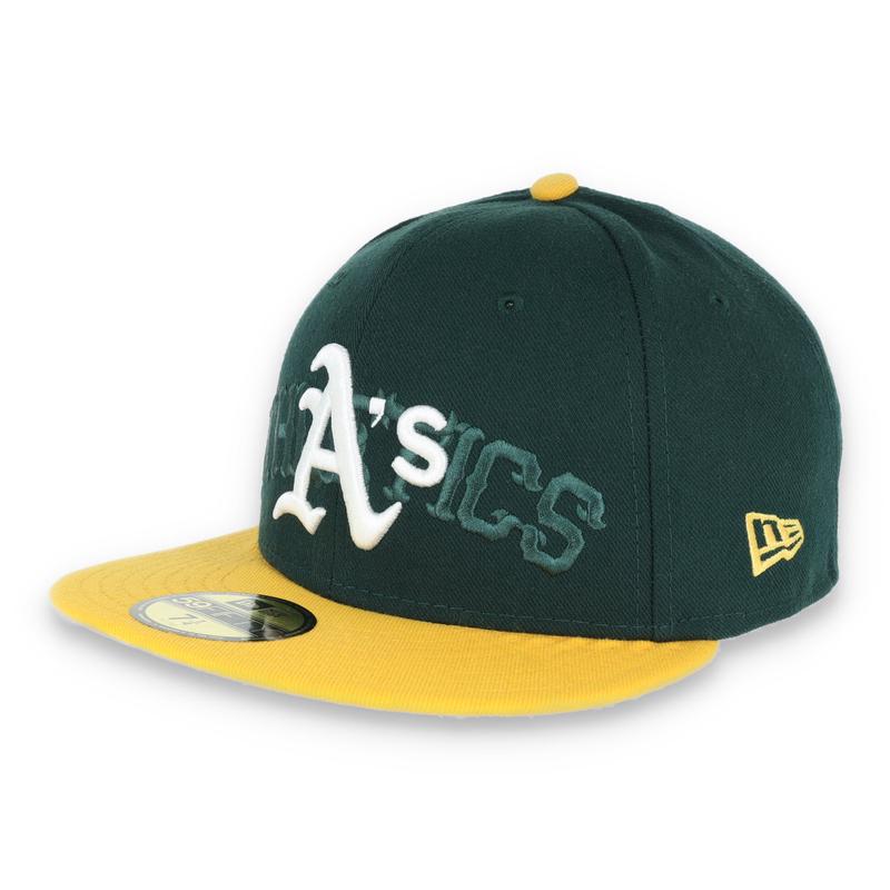 Oakland Athletics New Era 59Fifty Cap Old English Script-Green/Yellow