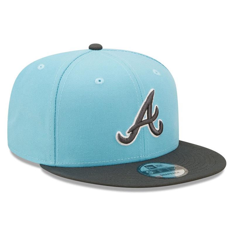 New Era Atlanta Braves 2-Tone Color Pack 9FIFTY Snapback Hat-Light Blue/Charcoal