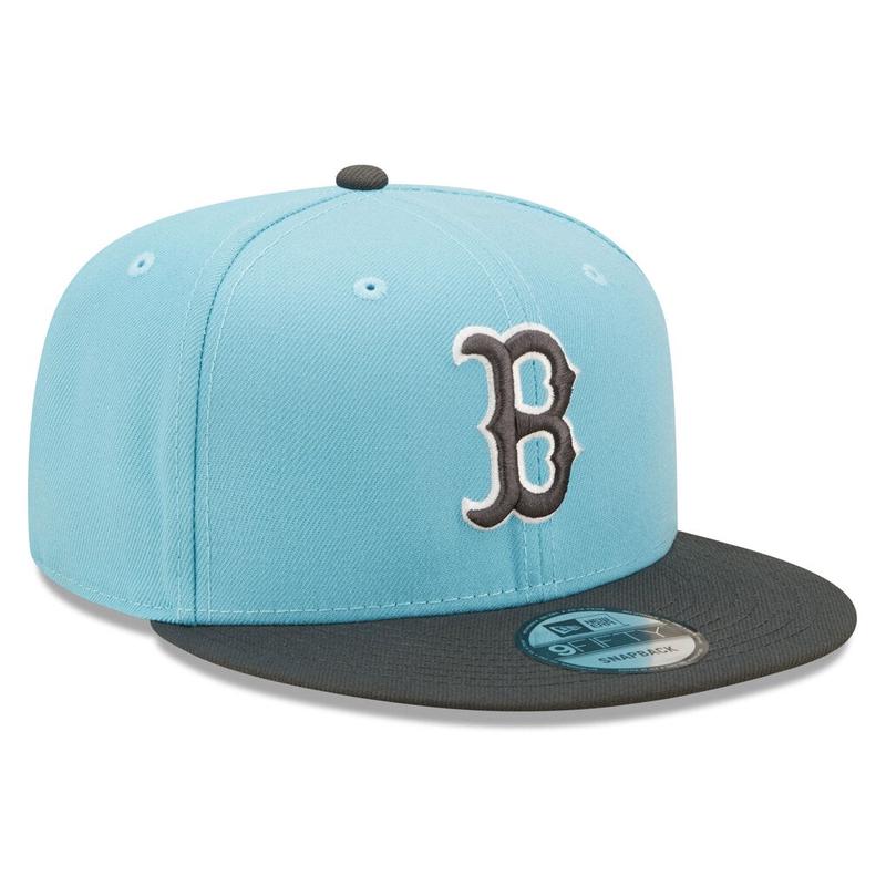 New Era Boston Red Sox 2-Tone Color Pack 9FIFTY Snapback Hat-Light Blue/Charcoal