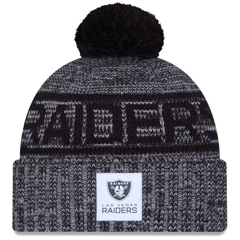 New Era Las Vegas Raiders 2025 Cold Weather Cuffed Knit Hat With Pom- Black