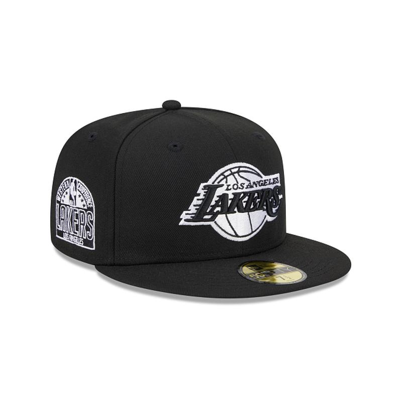New Era Los Angeles Lakers Western Conference Side Patch 59fifty Fitted Hat-Black/White