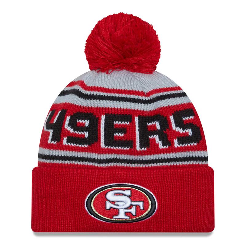 New Era San Francisco 49ers Cuffed Knit Hat With Pom- Scarlet