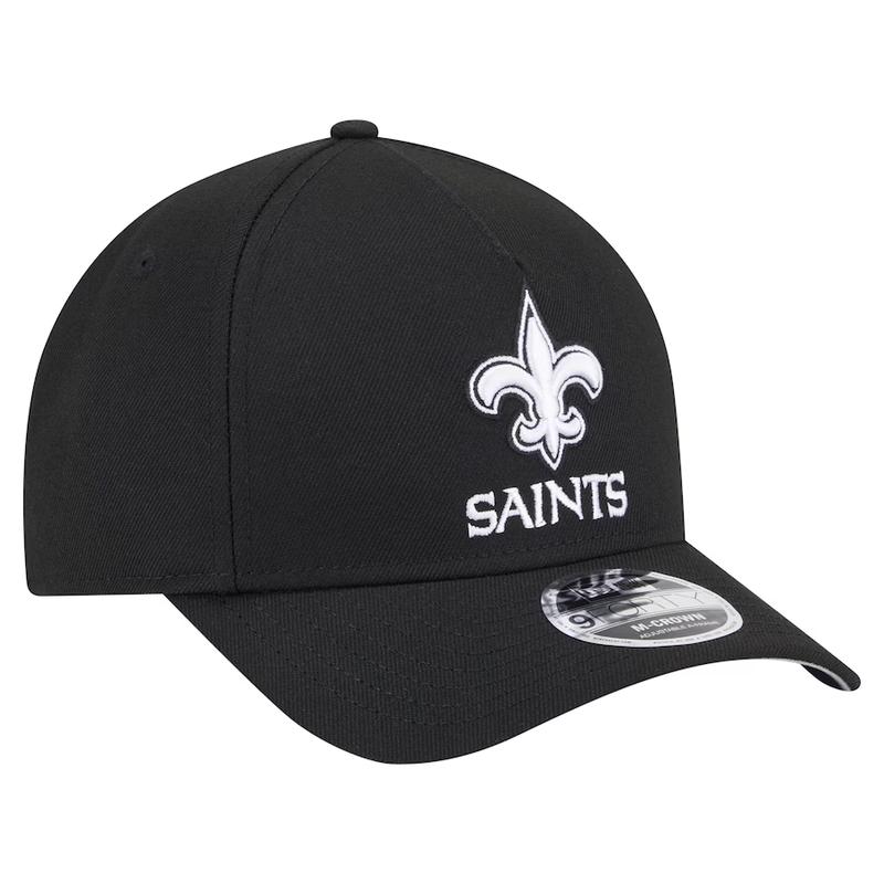 New Era New Orleans Saints M-Crown A-FRAME 9FORTY Adjustable Hat-Black/White