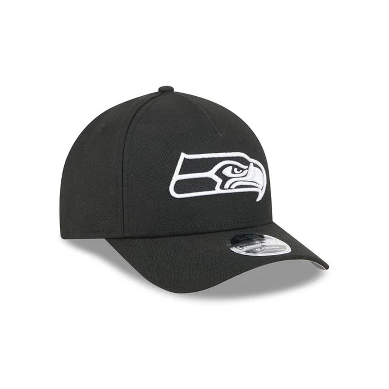 New Era Seattle Seahawks M-Crown A-FRAME 9FORTY Adjustable Hat-Black/White