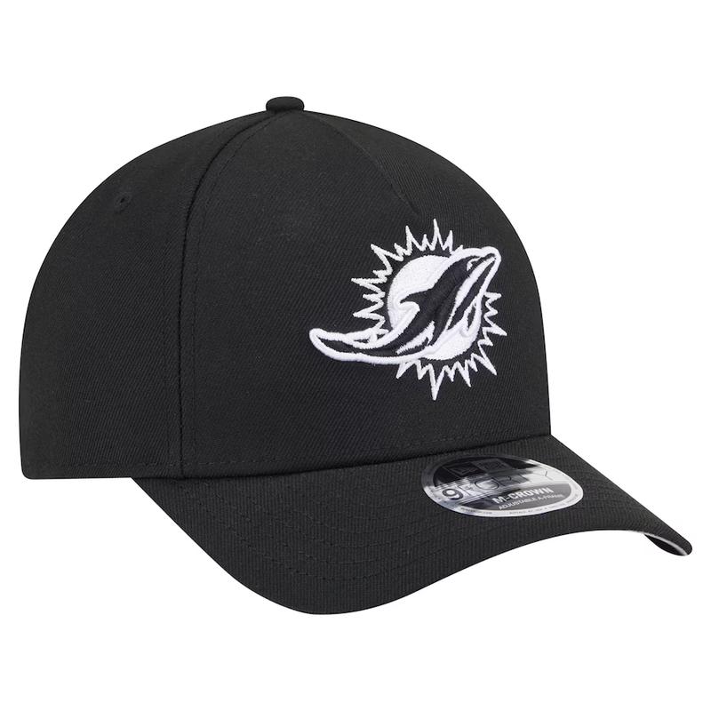 New Era Miami Dolphins M-Crown A-FRAME 9FORTY Adjustable Hat-Black/White