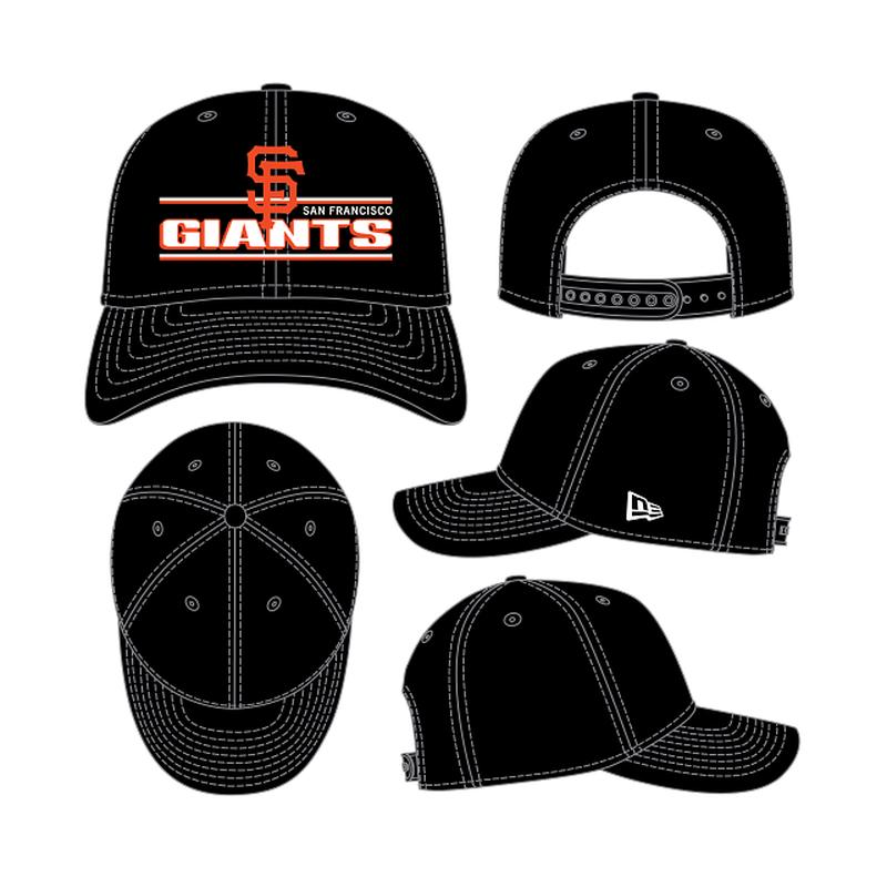 New Era San Francisco Giants Stated 9SEVENTY Stretch-Snap Hat - Black