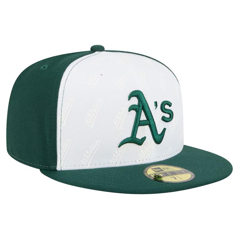 New Era Athletics Repeat 59FIFTY Fitted Hat-White/Green