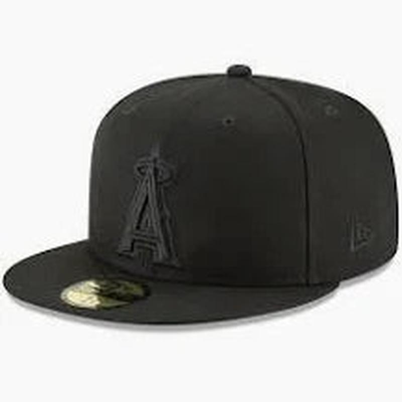 New Era Los Angeles Angels Primary Logo Basic-59FIFTY Fitted Hat-Black/Black