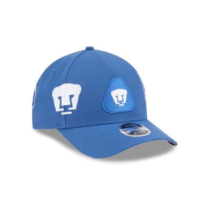 New Era Pumas UNAM All League 9FORTY M-Crown A-Frame Adjustable Hat-Indigo