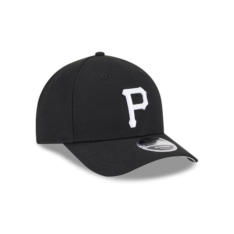 New New Pittsburg Pirates 9FORTY M-Crown Adjustable Hat-Black on White