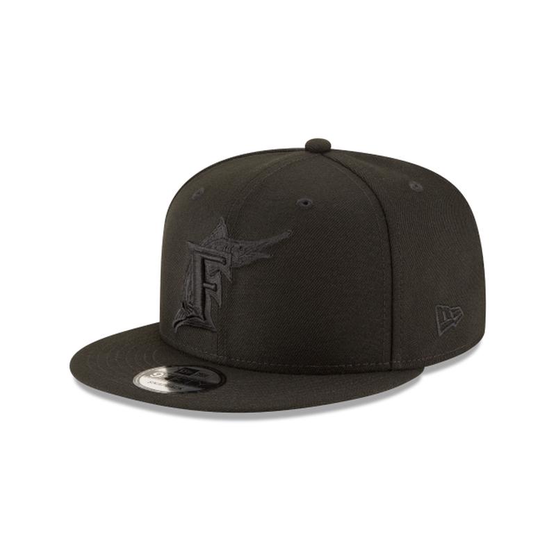 New Era Florida Marlins Basic 9FIFTY Snapback-Black on black