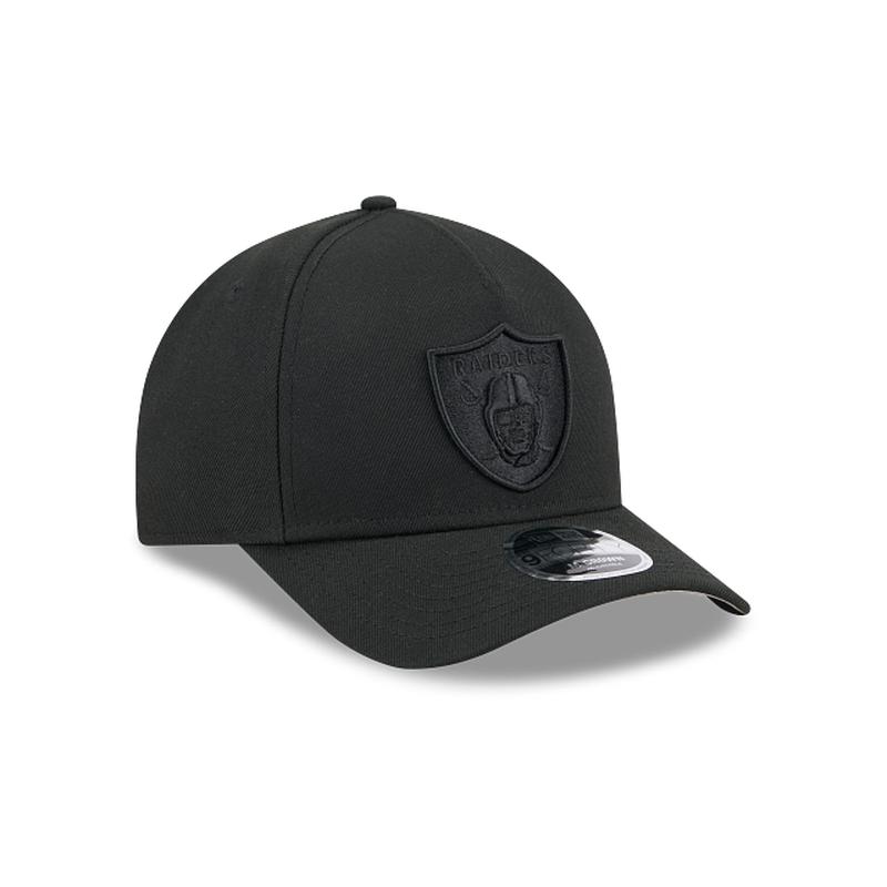 New Era Las Vegas Raiders M-Crown 9FORTY A-Frame Adjustable Hat-Black On Black