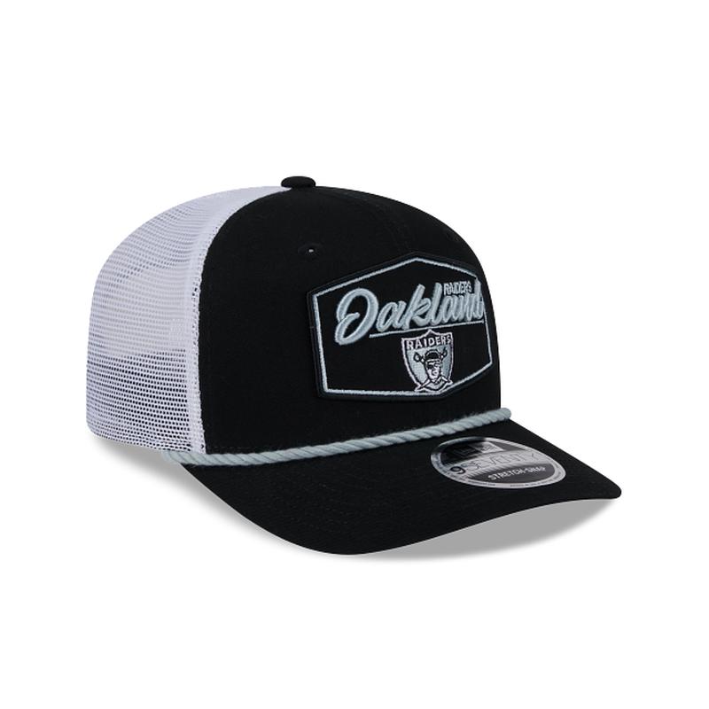 New Era Las Vegas Raiders Rope  9SEVENTY Trucker Stretch-Snap Adjustable Hat-