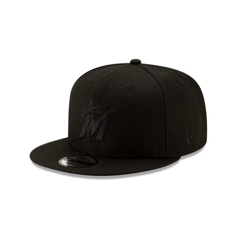 New Era Miami Marlins Team Color Basic 9FIFTY Snapback-Black on Black
