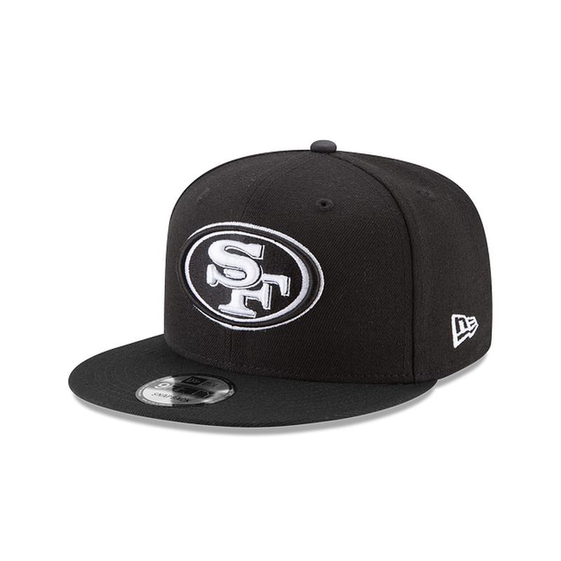 SAN FRANCISCO 49ERS NEW ERA BASIC SNAPBACK 9FIFTY-BLACK on Black