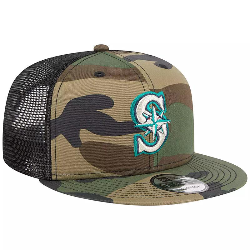 New Era Seattle Mariners Woodland Camo Trucker 9FIFTY Snapback Hat-Camo