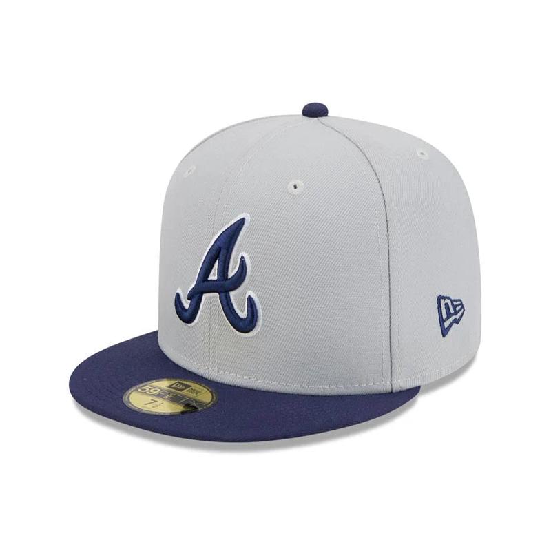 New Era Atlanta Braves 2-Tone Color Pack 59FIFTY Fitted Hat-Gray/Navy