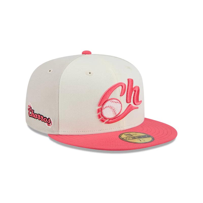 New Era Charros De Jalisco Alternative 3-Tone 59FIFTY Fitted Hat-Pink