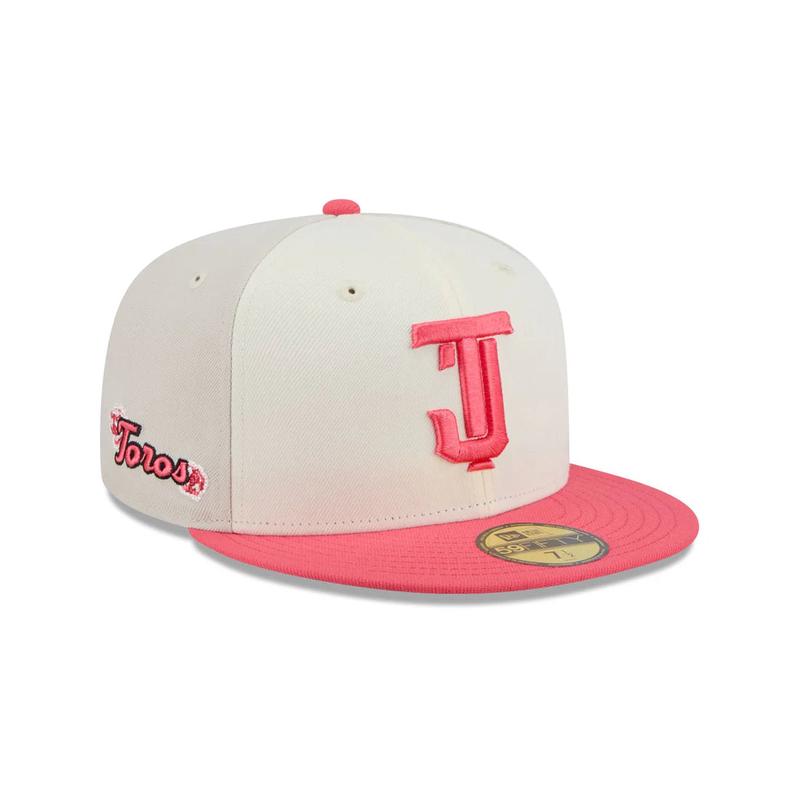 New Era Toros De Tijuana Two-Tone Coral 59FIFTY Fitted Hat-Pink